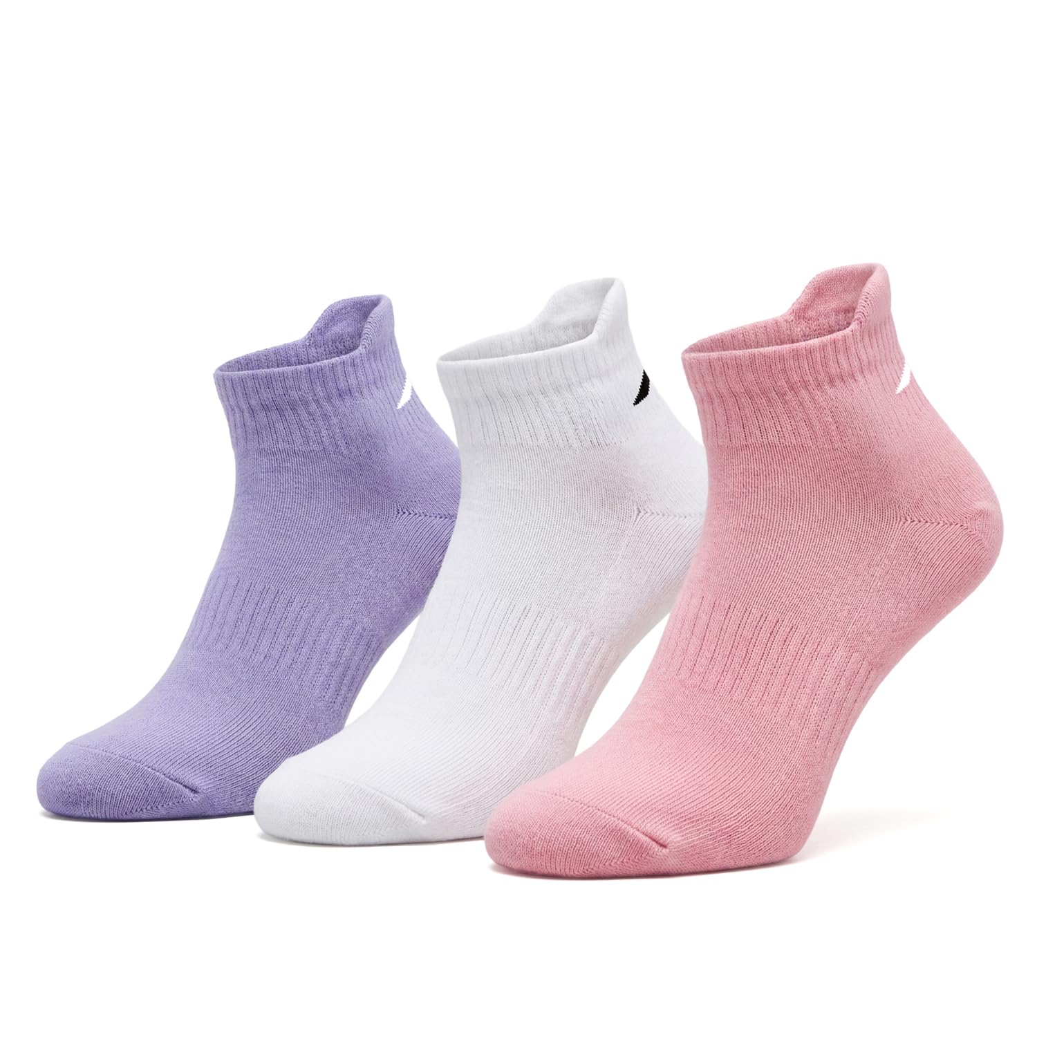 Ankle Socks for Women Cotton Low Cut Sports Ladies Stockings Breathable Performance Athletic Footies for Gym, Running, Office, Casual Wear, Coral White Lilac- (Pack of 3)-image-42