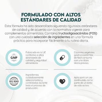 Probioticos + Prebioticos. 45 días de Tratamiento. 60 Billones de Bacterias Probióticas. Trastornos Digestivos. Con Inulina. Probioticos Intestinales Naturales. CE. N2 Natural Nutrition