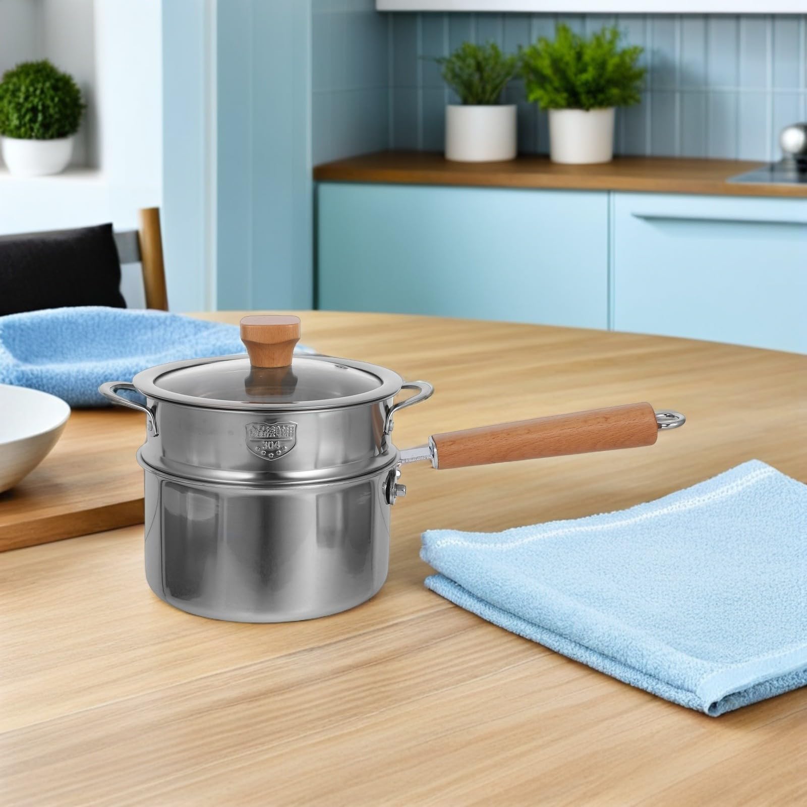 Zerodeko Pentola in Acciaio Inox Piccola per Latte e Pappe, Argento