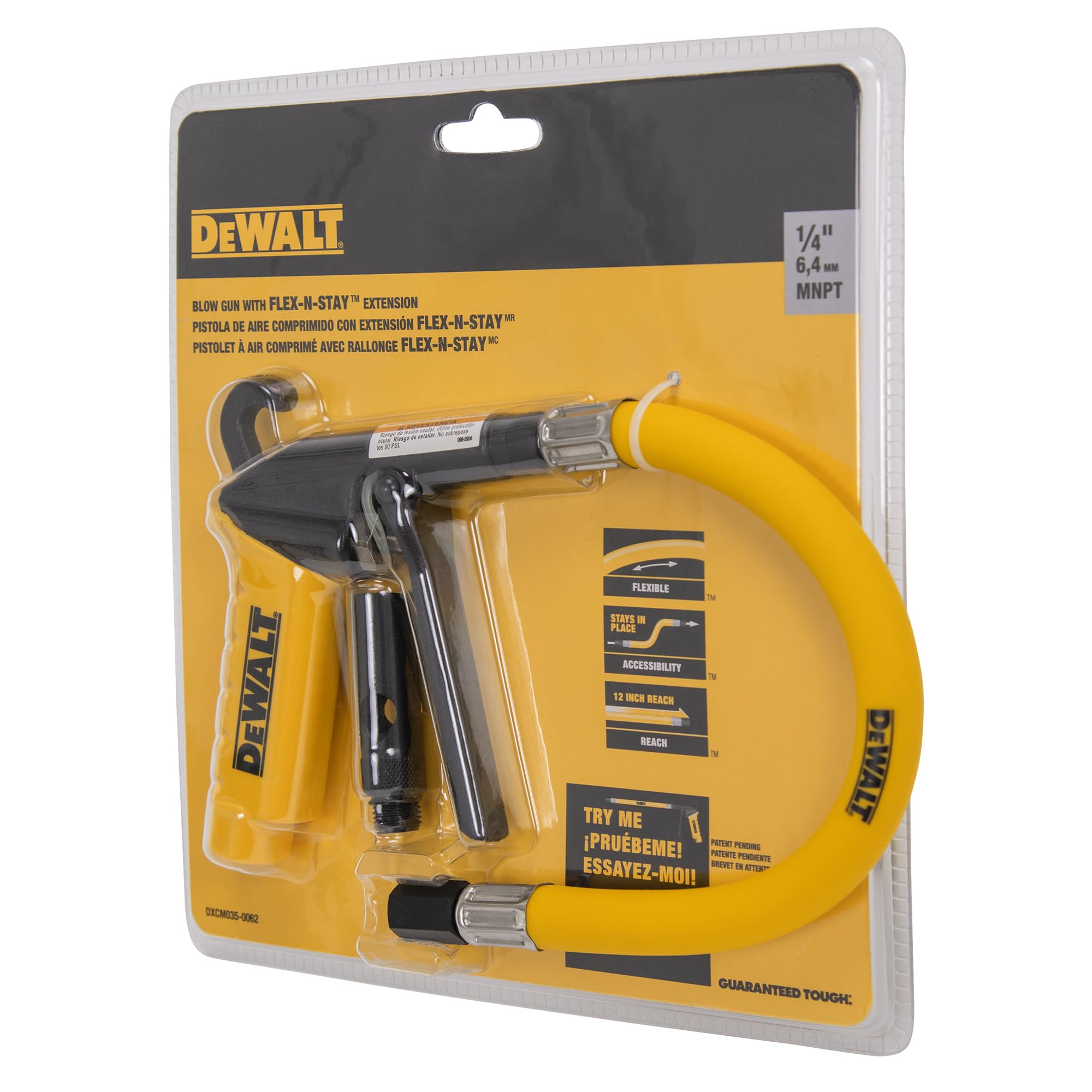 Pistola de soplado Flex N Stay con extensión de 12 pulgadas