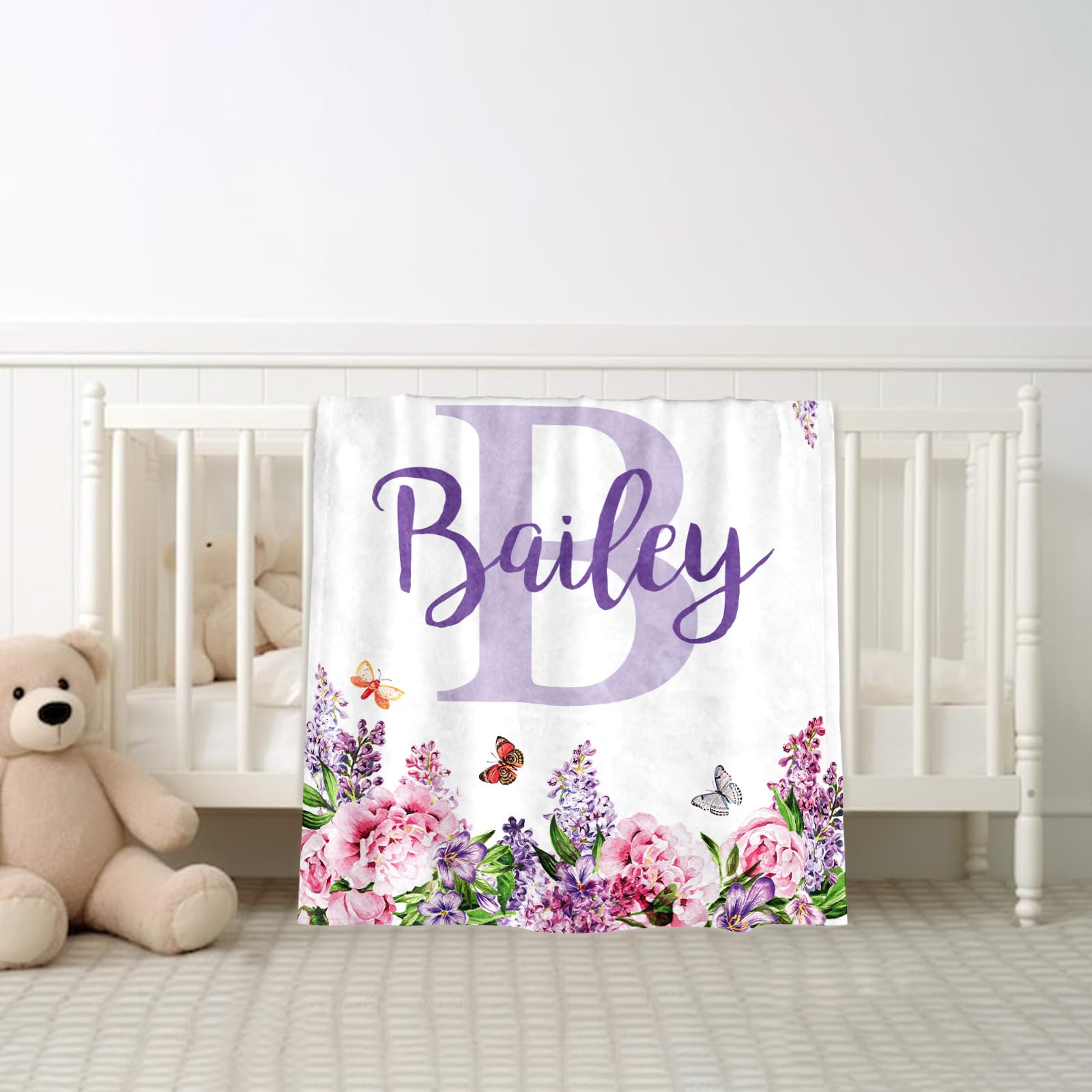 Corissy Personalized Baby Blanket - Custom Name Flannel Blanket For Girls, 32x48 Inches, Gift For Christmas Or Birthday - View #5
