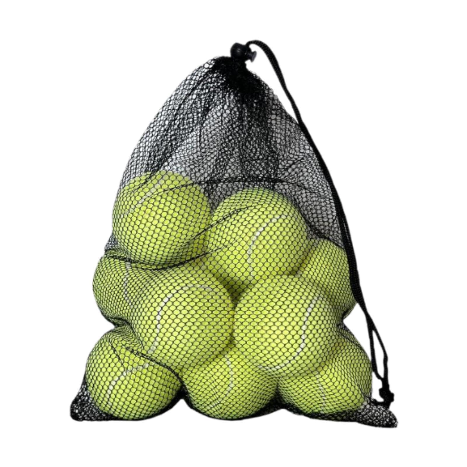 12 Pelotas de Tenis para Jugar, Entrenar Y Practicar, con Bolsa con Cordón. Pelotas de Práctica para Deportes de Interior, Amarillo