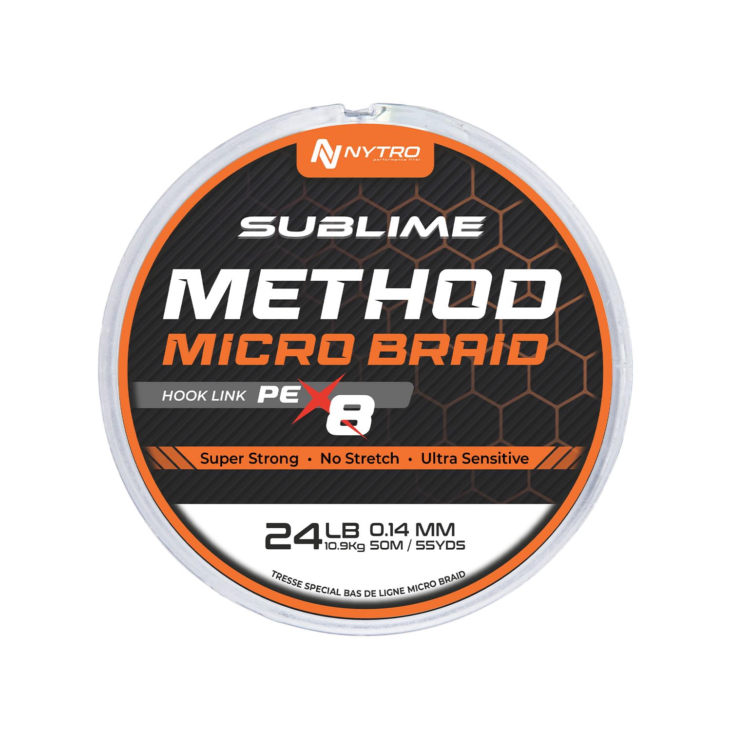 Nytro Sublime PE-X8 Method Micro Braid Hook Link 24lb 50m | 8-Strand PE | Supple and Strong | Ideal for Finesse Rigs, Delicate Hook Links or Ultra-Supple Hairs | Round Profile for Easy Knotting