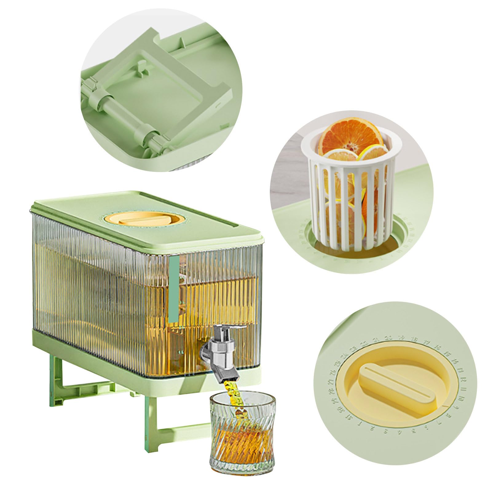 Distributore Bevande Fredde 4,5 Litri Con Rubinetto - Contenitore Per Succhi E Limonata In PP/PET, Adatto A Frigorifero - 4