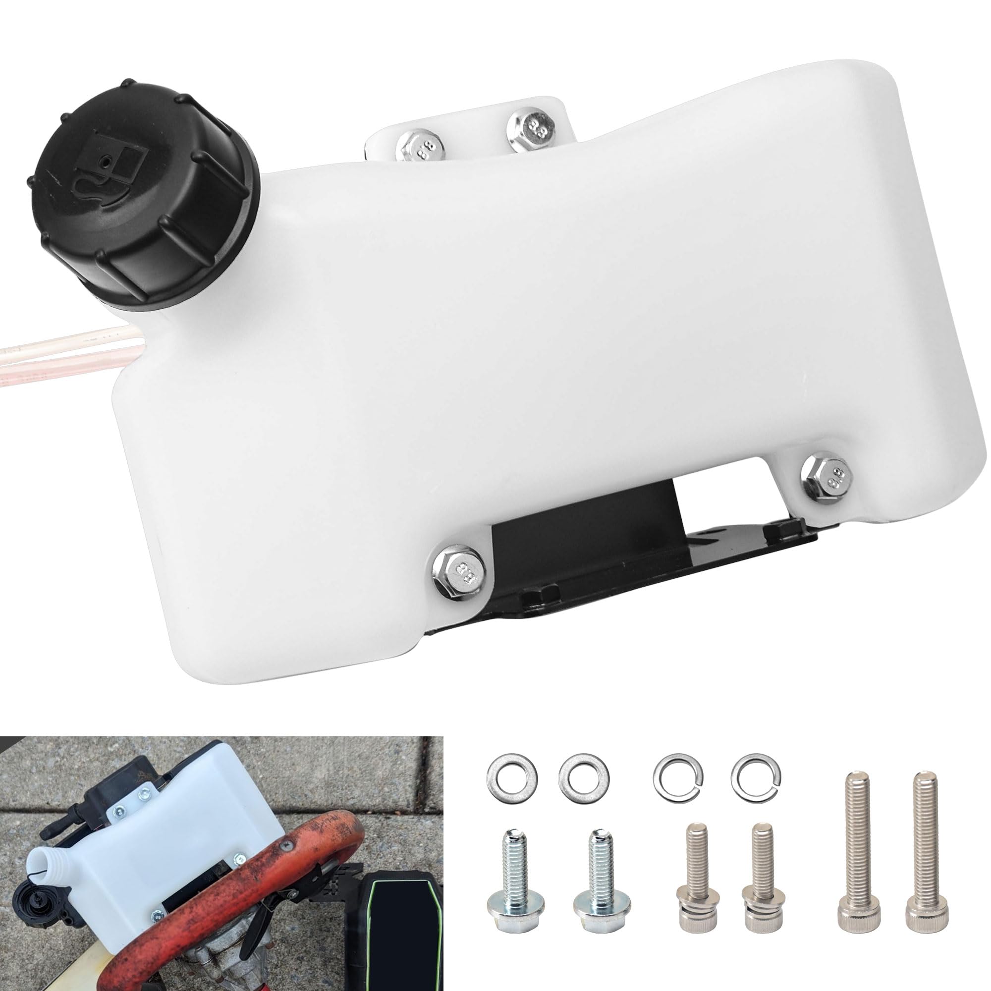 Photo 1 of 10683 Fuel Gas Tank Three Tab Style Compatible with Earthquake E43, MC43, MC43E, MC33, MC440, E43, 43cc, 52CC Mini Tiller Cultivator, Replace 3004118, 10310, 35064, 31452, 10683
