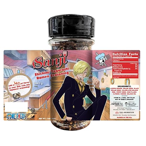 One Piece Sanji Shichimi Togarashi Spicy Ramen Seasoning Powder - Japanese Spice - Officially Licensed, 3.3 oz Bottle (Pack of 1) - 3.3 Ounce (Pack of 1)