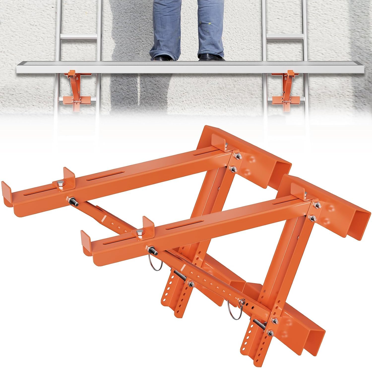 Supports d’échafaudage orange pour éviter le glissement d'échelle