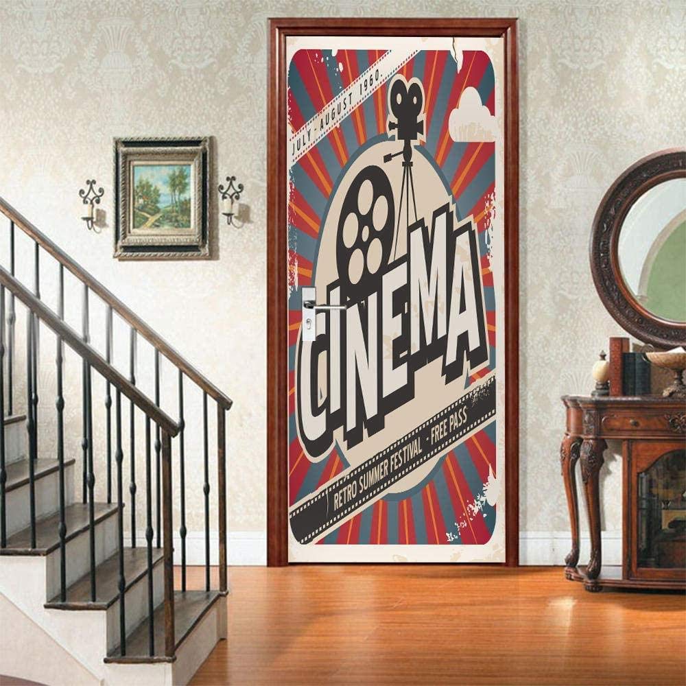 3D Türaufkleber Selbstklebend 90x210 Cm - Abnehmbare Türfolie Winterdesign