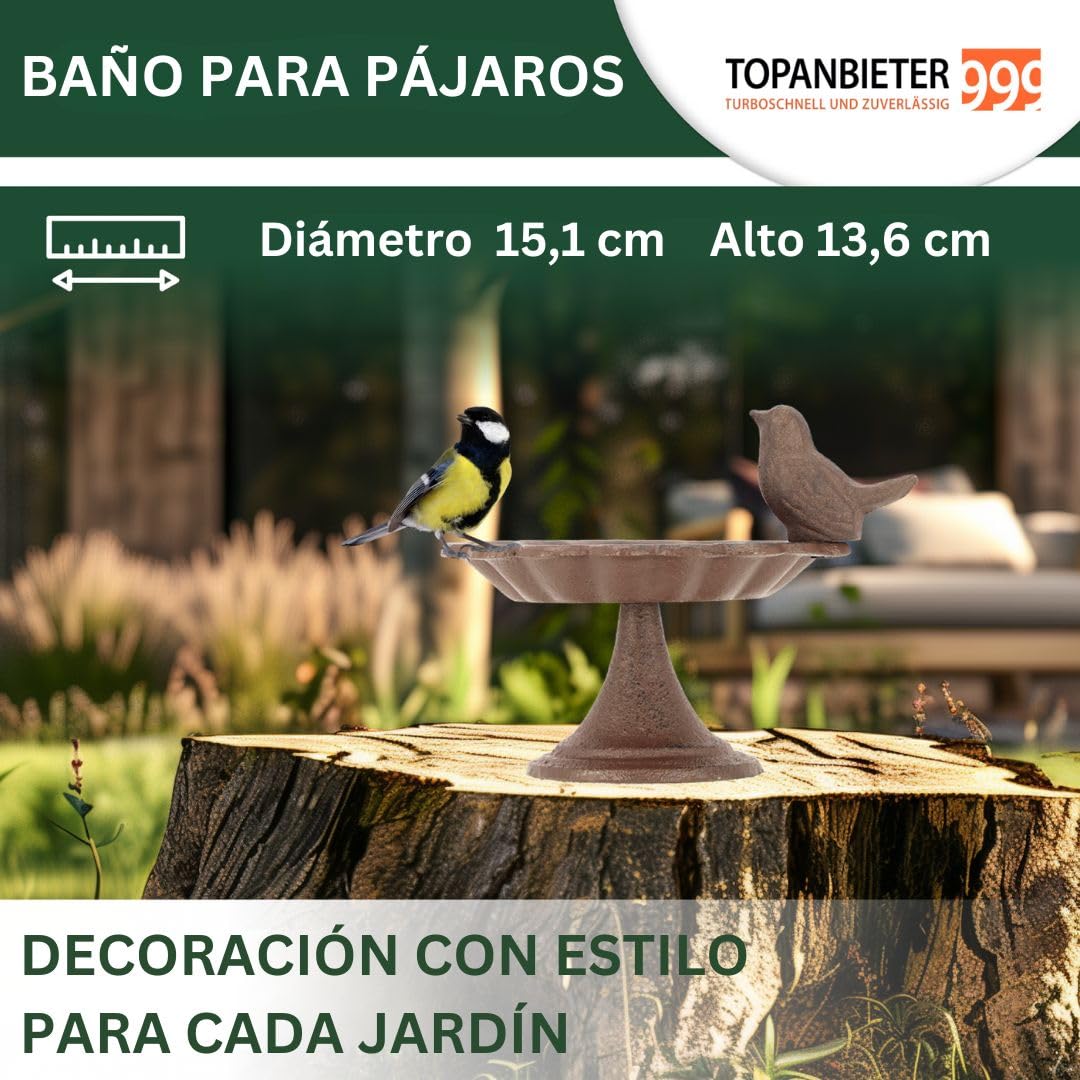 Bebedero para pájaros, bebedero de agua para pájaros silvestres, abrevadero, comedero, resistente a la intemperie y a las heladas (pájaro con pie)