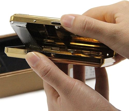 Miniatura 2 de Caja de cigarrillos de metal dorado con encendedor electrónico USB recargable Hold 20 piezas cigarrillos