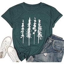 Funny Graphic Women Skinny Pine Tree Shirt Summer Hiking Camping Athletic Tees Nature Casual Comfy Clothes