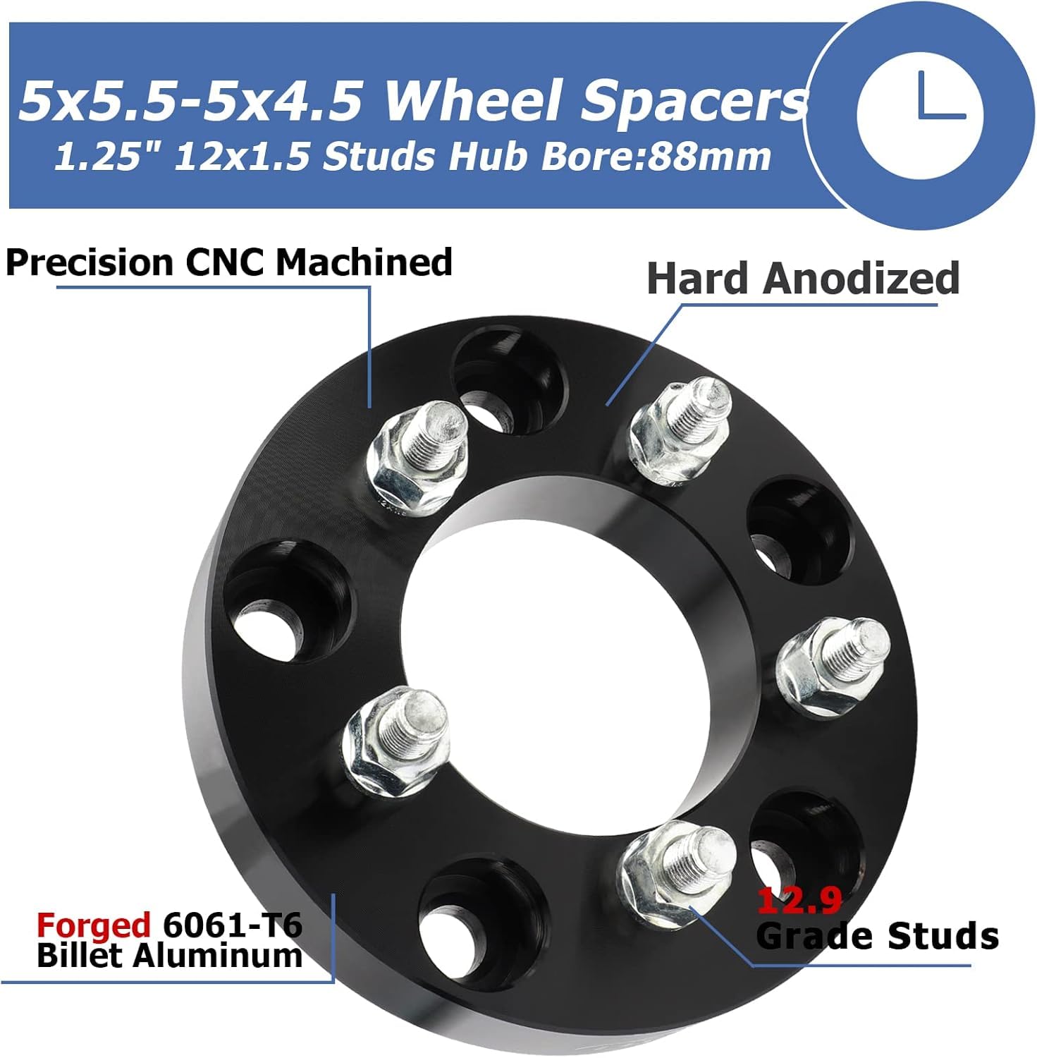 2X 1.5 5x5.5 to 5x5 Wheel Adapters Convert 5x139.7 Cars to 5x127 Wheels 1/2x20