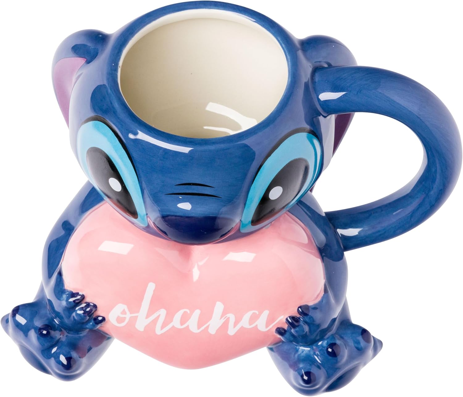 Silver Buffalo Disney Lilo and Stitch Ohana Heart Full Body Ceramic 3D Sculpted Mug, 20 Ounces - Image 5