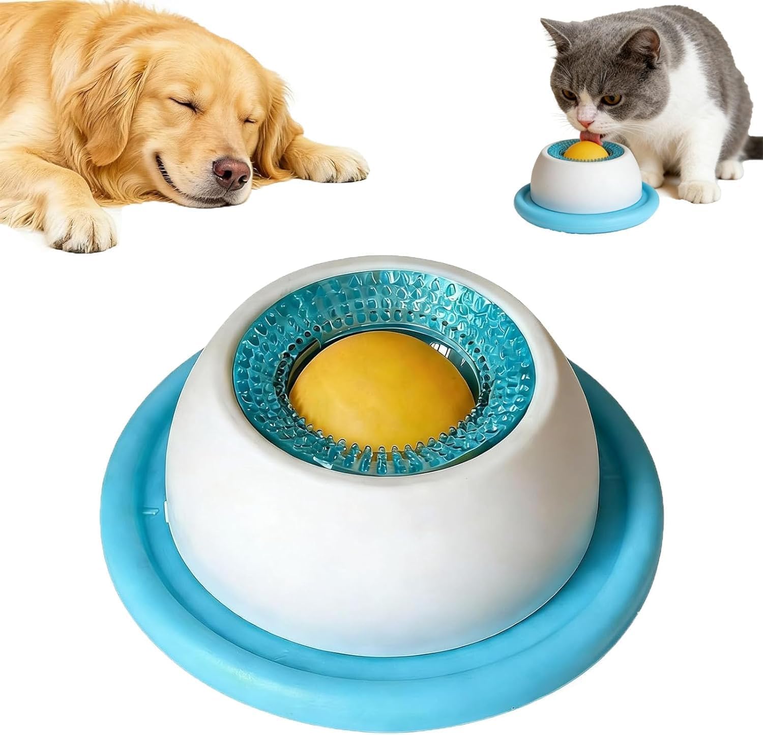 Slow Feeder for Dogs & Cats, Dog Licking Bowl with Ball, Interactive Toy, Multi-Pet Lick Mat Bowl with Rotating Ball,Anxiety Relief & Mental Stimulation,Non-Slip, Easy to Clean-image-40