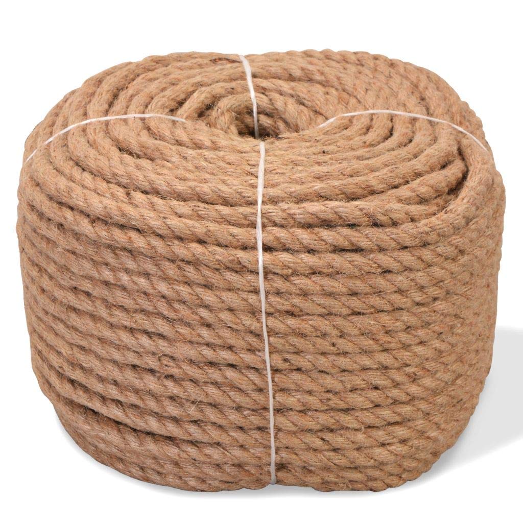 Gecheer Corda in Juta 100% 6 mm 500 m, Spago di Iuta Naturale Spago per Giardinaggio Corda di Canapa Naturale