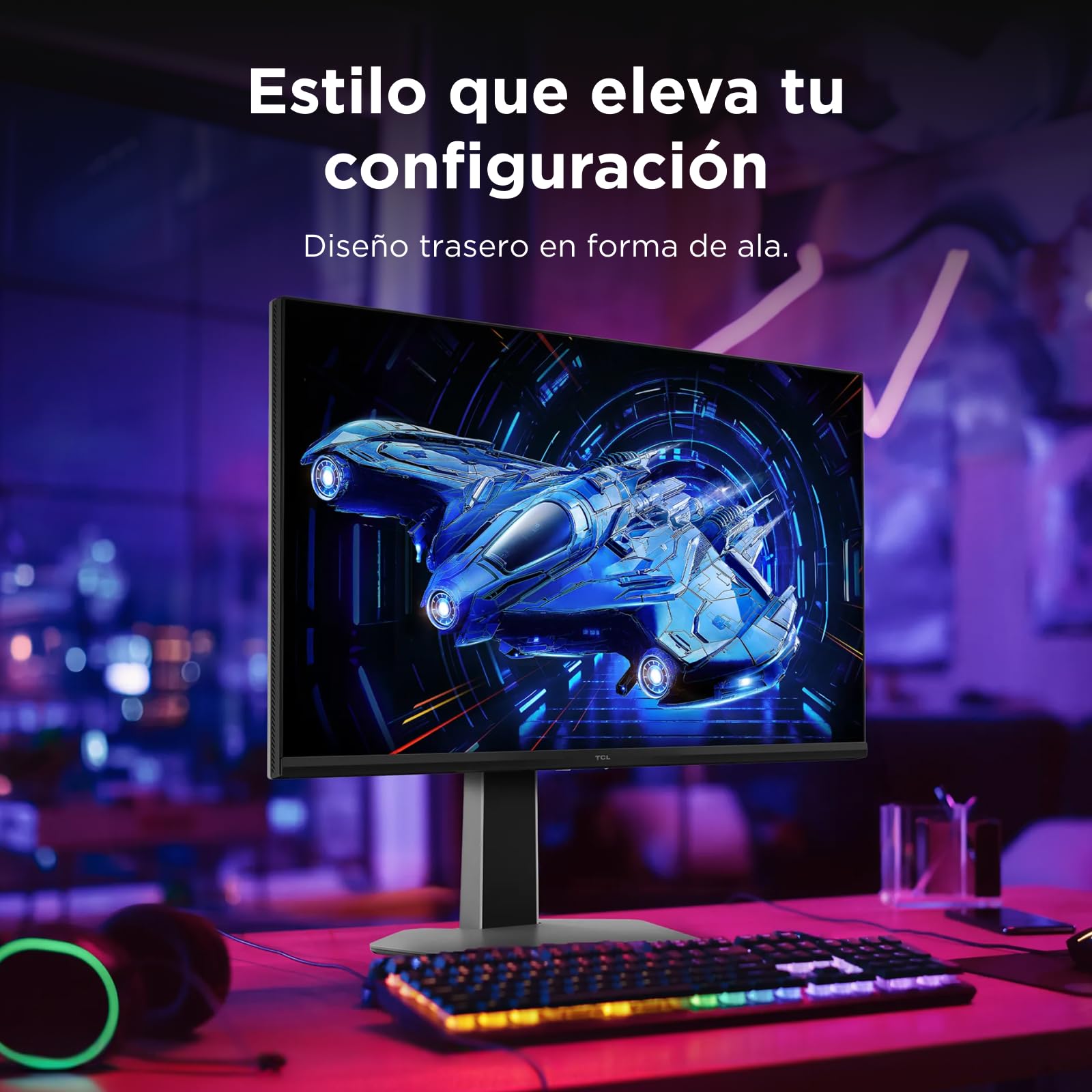 TCL 27G64 Monitor Gaming 27 Pulgadas QD-Mini LED, QHD 2560x1440, 180Hz, Panel Fast-HVA, 600 nits HDR, 1ms, AMD FreeSync Premium, G-Sync Compatible, 97% DCI-P3 — view 14
