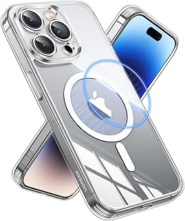UGREEN Capa iPhone 15 Pro Magsafe transparente 【Ímãs mais fortes N52】 【Proteção de nível militar à prova de choque】 antiamarela e antiarranhões, ultrafina, capa para 15 Pro 6,1 polegadas transparente