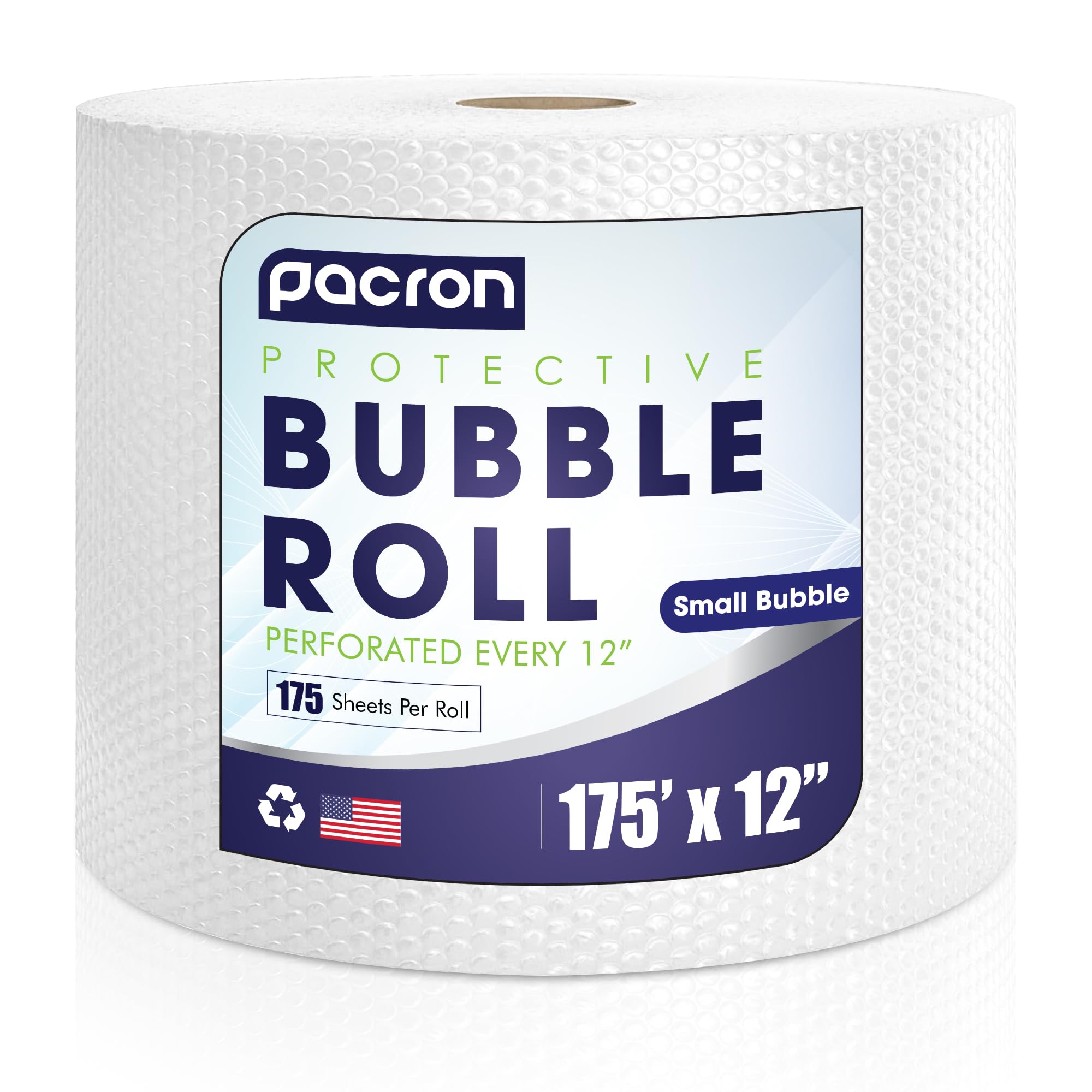 Protective Bubble Roll Wrap - 175FT x 12IN Clear, 3/16" Dense Small Bubble Cushioning for Fragile Items, Dish Packing & Packaging Supplies Shipping & Storage - Perforated Every 12IN