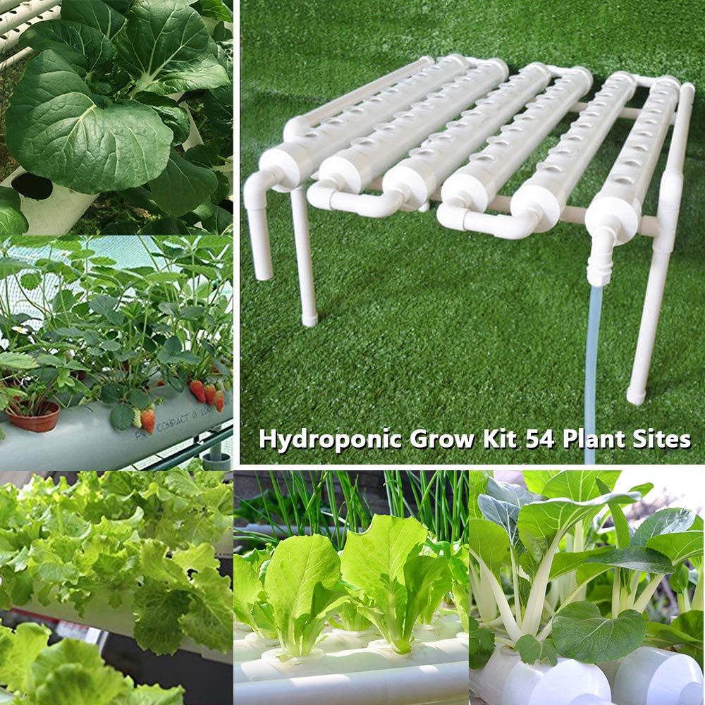 Hydroponic Site Grow Kit 54 emplacements YUNRUX 6 Tubes pour installations hydroculture Garden System Outil à légumes Grow Kit DIY Kit de tondeuses Fleurs Hydroponics