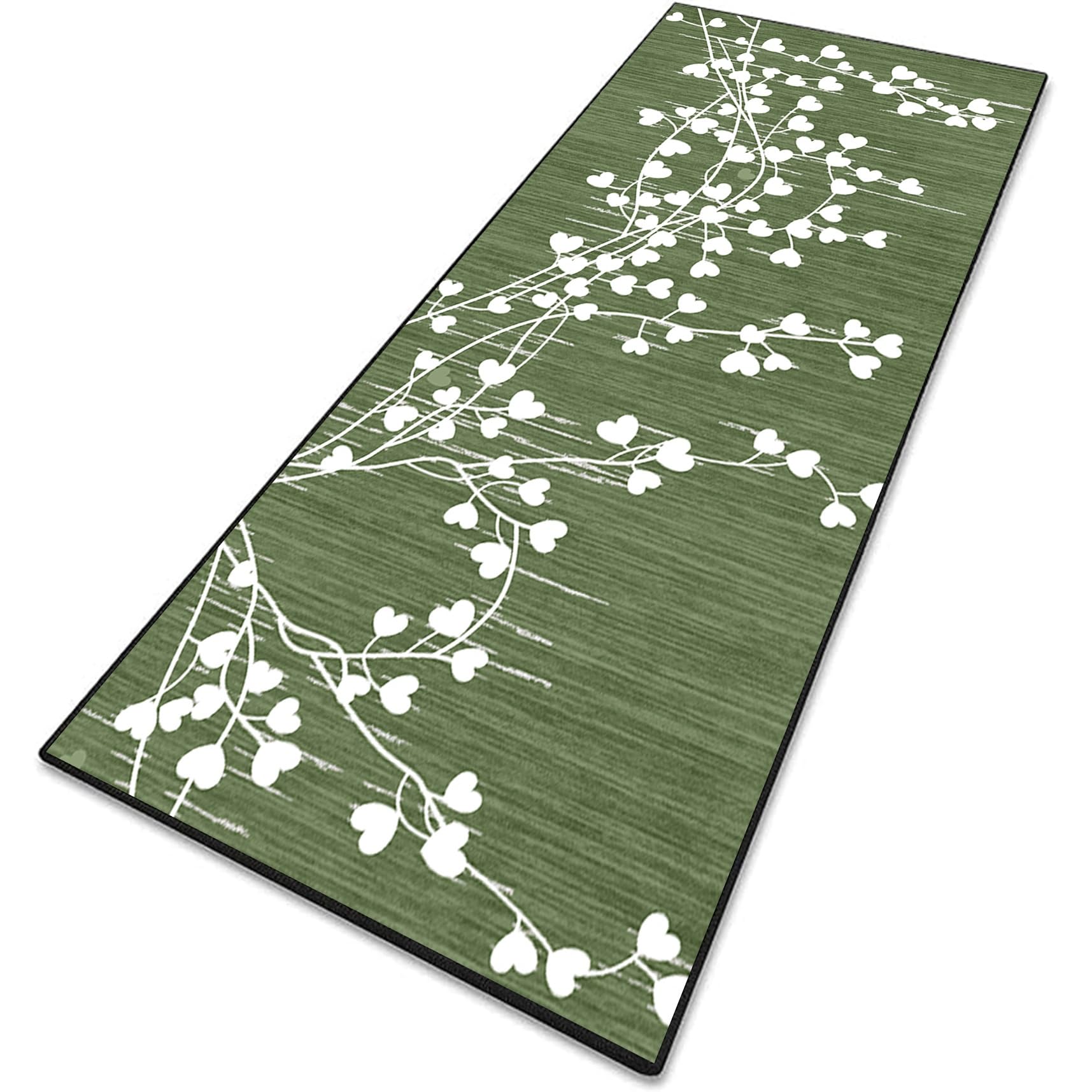 Tapis Couloir Long Tapis de Cuisine 60 x 170 cm Antidérapant, Couleur Unie, Élégant, Lavable, Doux, Absorbant Salon Vintage pour Salon Chambre Personnalisable, A