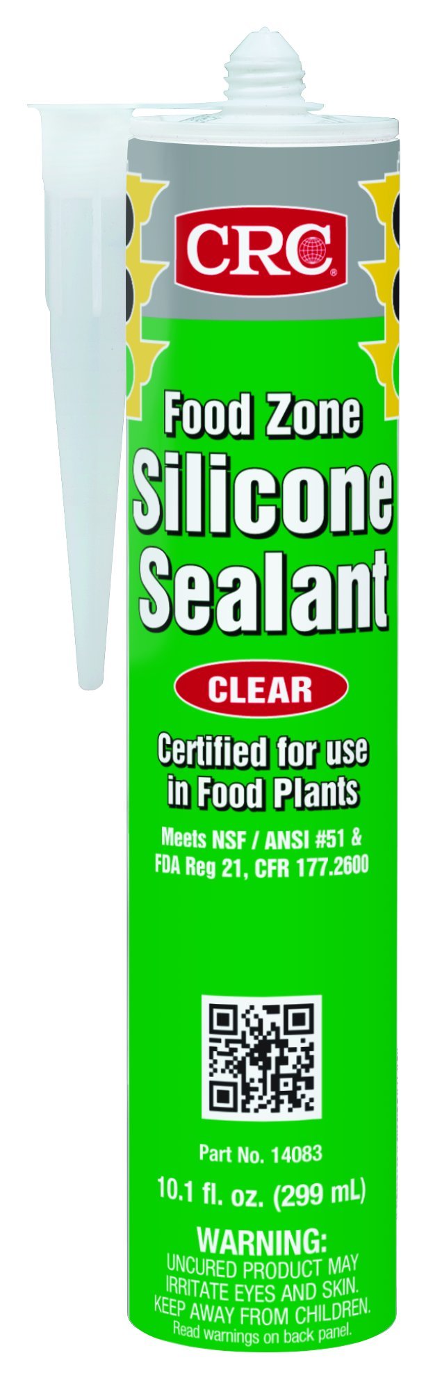 CRC Food Zone Silicone Sealant 14083 – [Pack of 12] 10.1 FL Oz., Clear Silicone Seal for Bonding, Waterproofing Applications