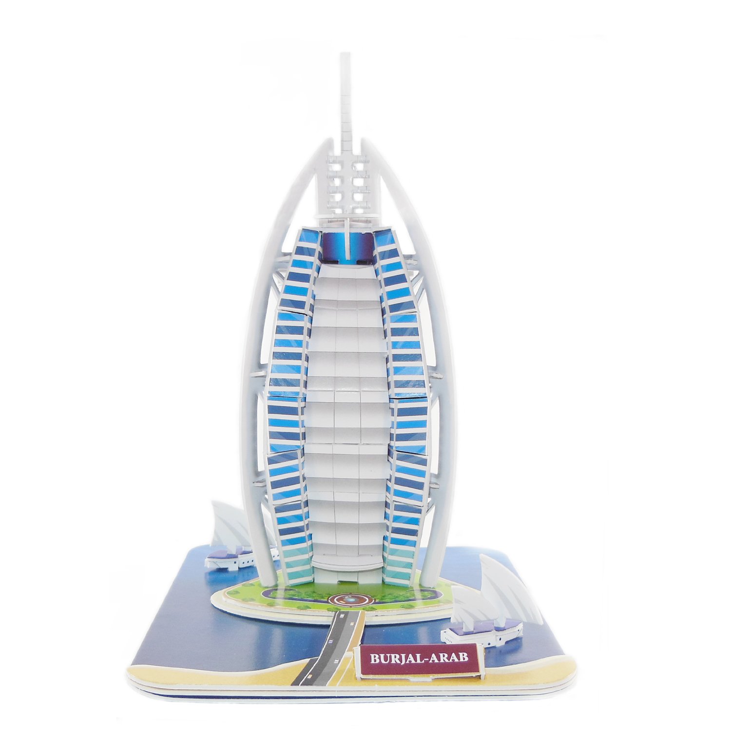 Creative 3D Puzzle Paper Model Burj AL Arab DIY Fun & Educational Toys World Great Architecture Series, 38 Pcs
