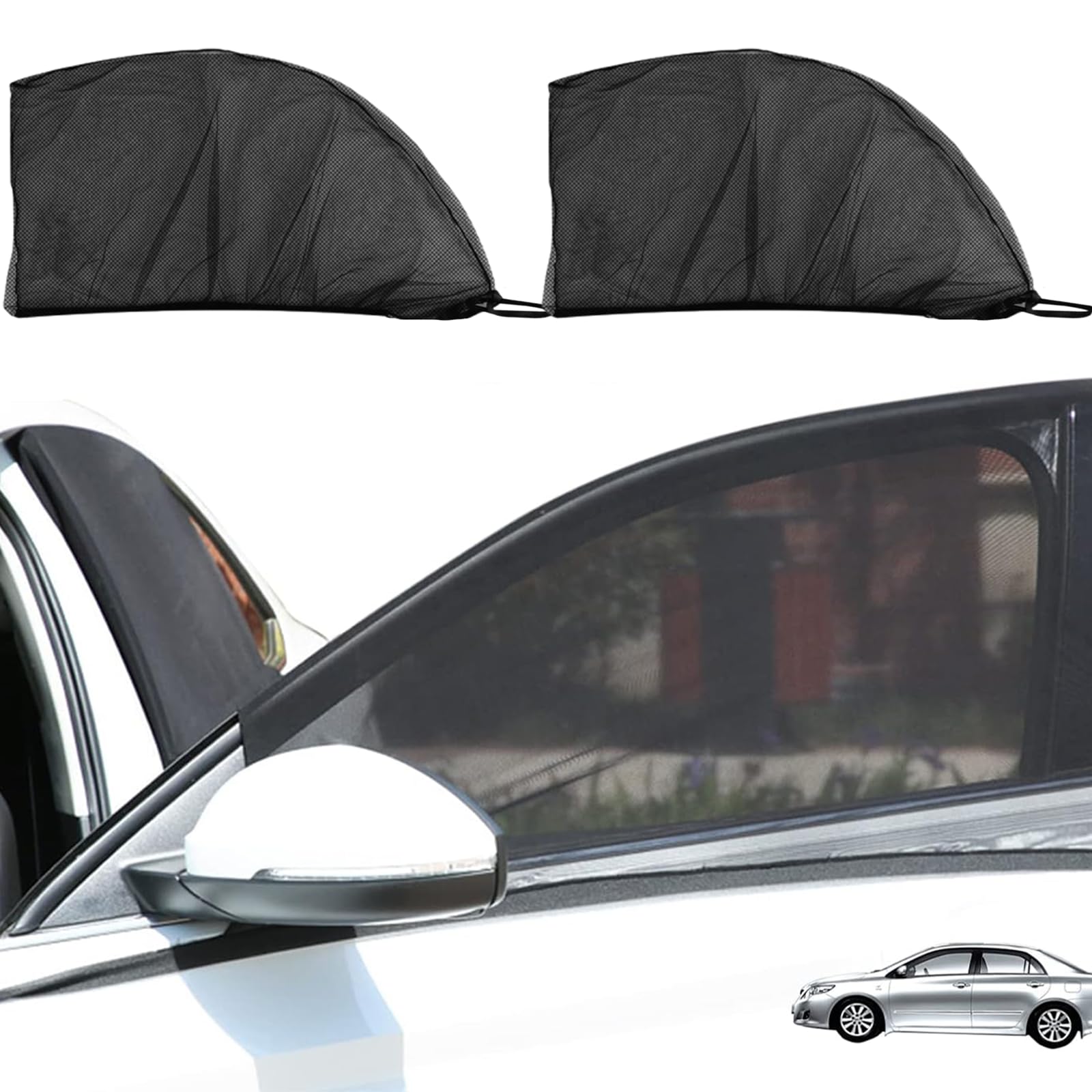 2 Piezas Parasol Coche Lateral Parasol Ventana Coche Parasol Infantil Coche Cubierta de Malla para Parasol de Coche Protege a pasajeros, niños y Mascotas (110 * 65 cm)