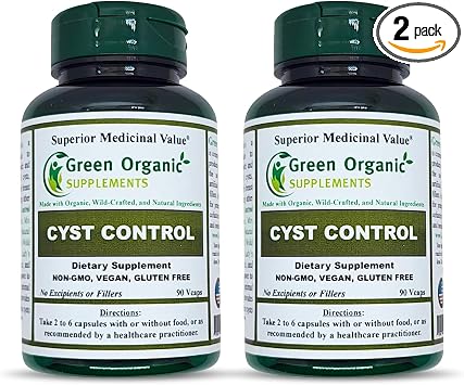Green Organic Supplements Cyst, Breast Cyst, 90 VCaps, High Absorbable, Non-GMO, Gluten-Free Pack of 2