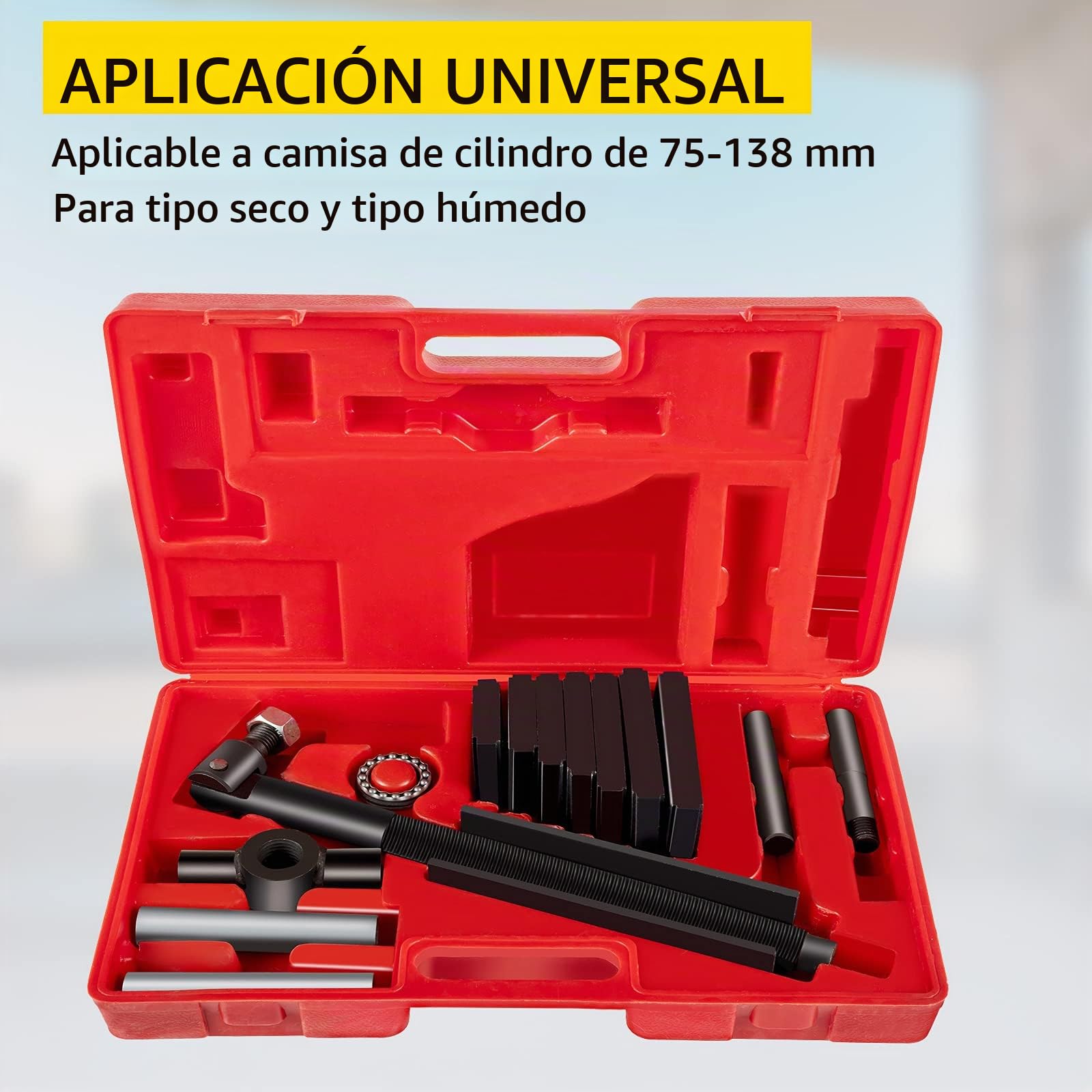 VEVOR Extractor de Engranajes con rodamiento Interno, Extractor Universal de 2 Brazos de 75-138 mm, Extractor de Cilindros de Acero 45, 7 Placas de extracción, Extractor Manual de Carcasa