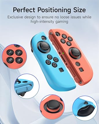EasySMX Dockable Protective Case for Nintendo Switch 2 (2025) Slim PC Shell with Shock-Absorbing Grip, Split Design, Includes 2 Bonus Silicone Joy-Con Covers