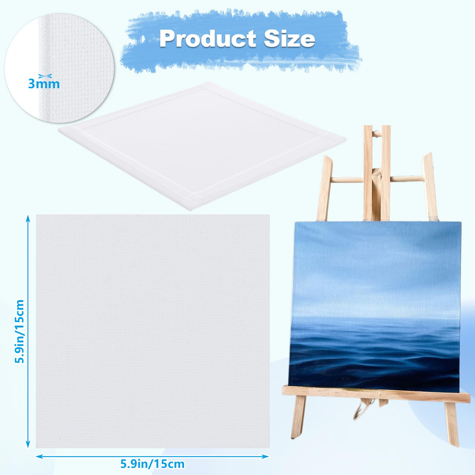 APACALI 30PCS Canvas for Painting 15 x 15cm, 6 x 6inch Mini Canvas - Image 2