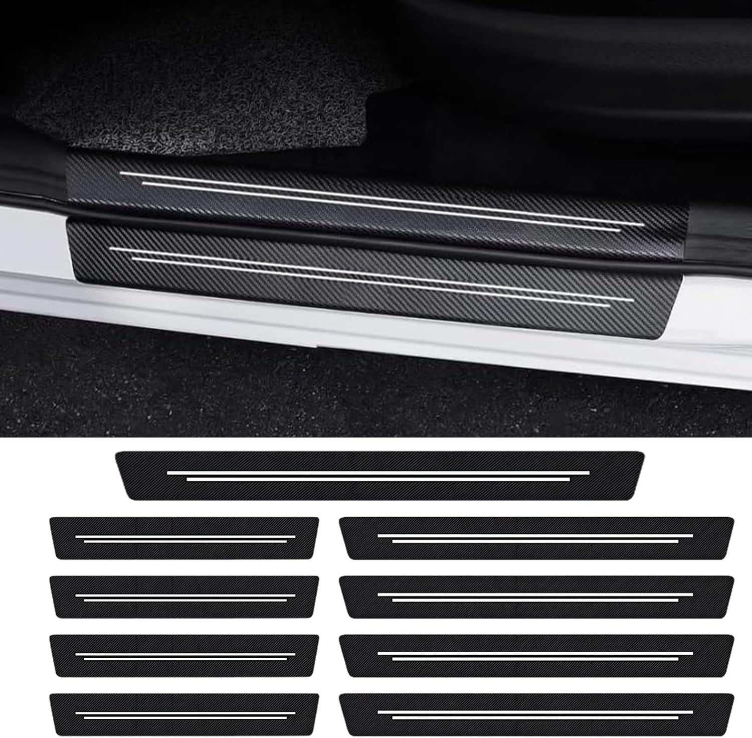 Tryagat 9 Pcs Car Door Sill Guards for Mazda CX-5 CX5 2017-2023, Automotive Entry Threshold Protectors Anti-Scratch Decorative Scuff Plates Stickers