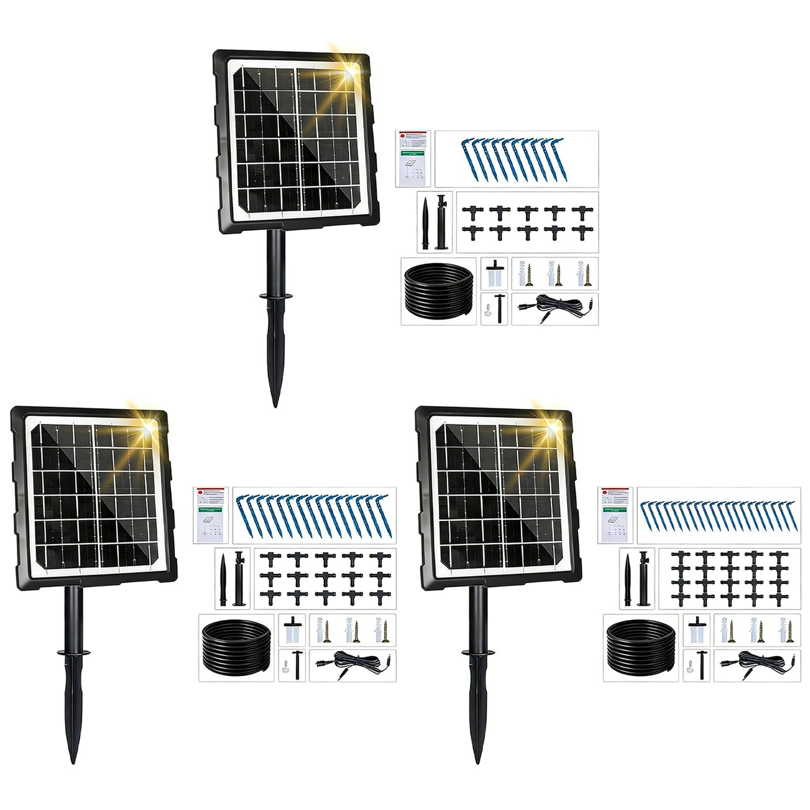 Set irrigazione Intelligente per Piante solari, Flussi Regolabili, per balconi, terrazze, aiuole, Serre e orti da Giardino, Set per la Cura delle Piante per Le Vacanze