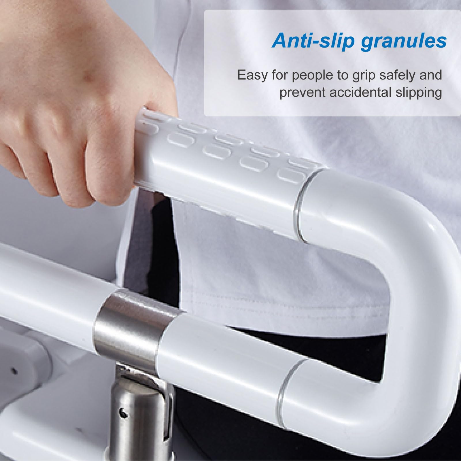 Maniglione per Wc Bianco, Maniglione Bagno Disabili Acciaio Inossidabile Maniglia di Sicurezza per Doccia 80cm Maniglie Antiscivolo Corrimano Barra Ribaltabile 80cm/31.4in