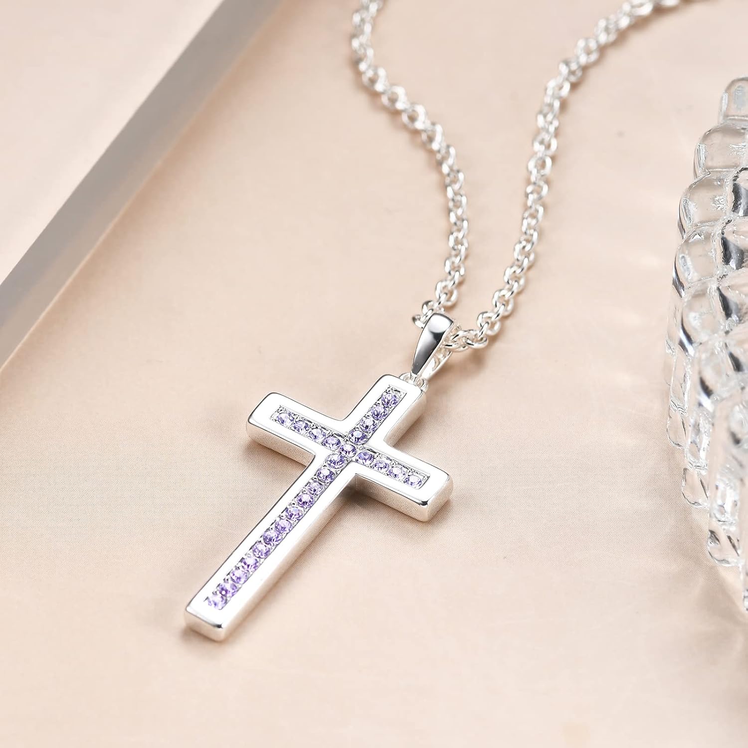 Baptism Cross Necklace for Women,First Communion Cross Necklaces Jewelry Gifts for Women - Image 3