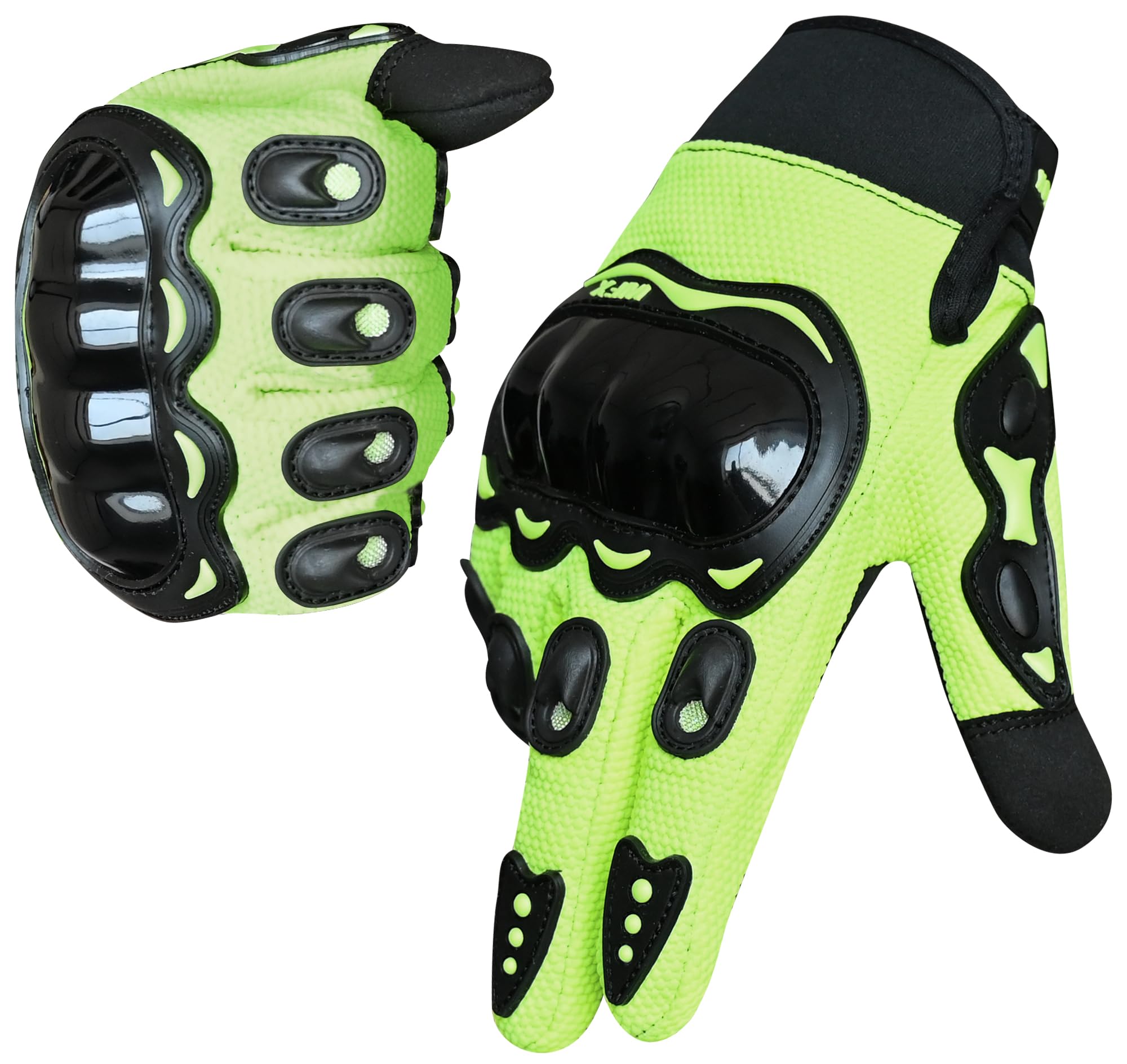 WESTWOOD FOX Motorradhandschuhe Herren Damen, Vollfinger Touchscreen Motorradhandschuhe für BMX MX ATV MTB Reiten, Jagen, Klettern und Outdoor-Sportarten (hellgrün, L)