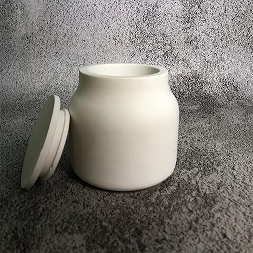 Miniatura 7 de Jarrón de cemento de concreto para almacenamiento de tarro de silicona con molde de tapa, maceta suculenta, maceta de flores, molde de arcilla,