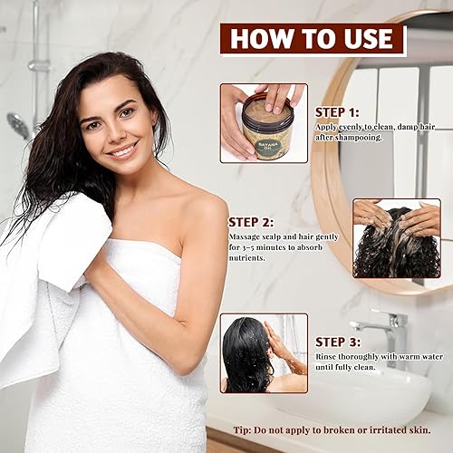 Miniatura 6 de Aceite de batana para el crecimiento del cabello, 7 onzas, pasta de batana vital para cabello grueso, fuerte y saludable, natural y puro con aceite