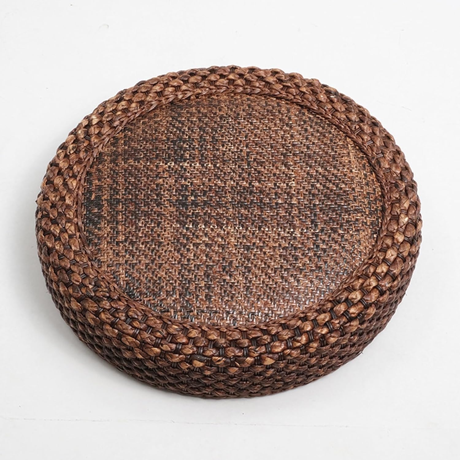 Coussin de méditation rond en paille naturelle pour salon de thé