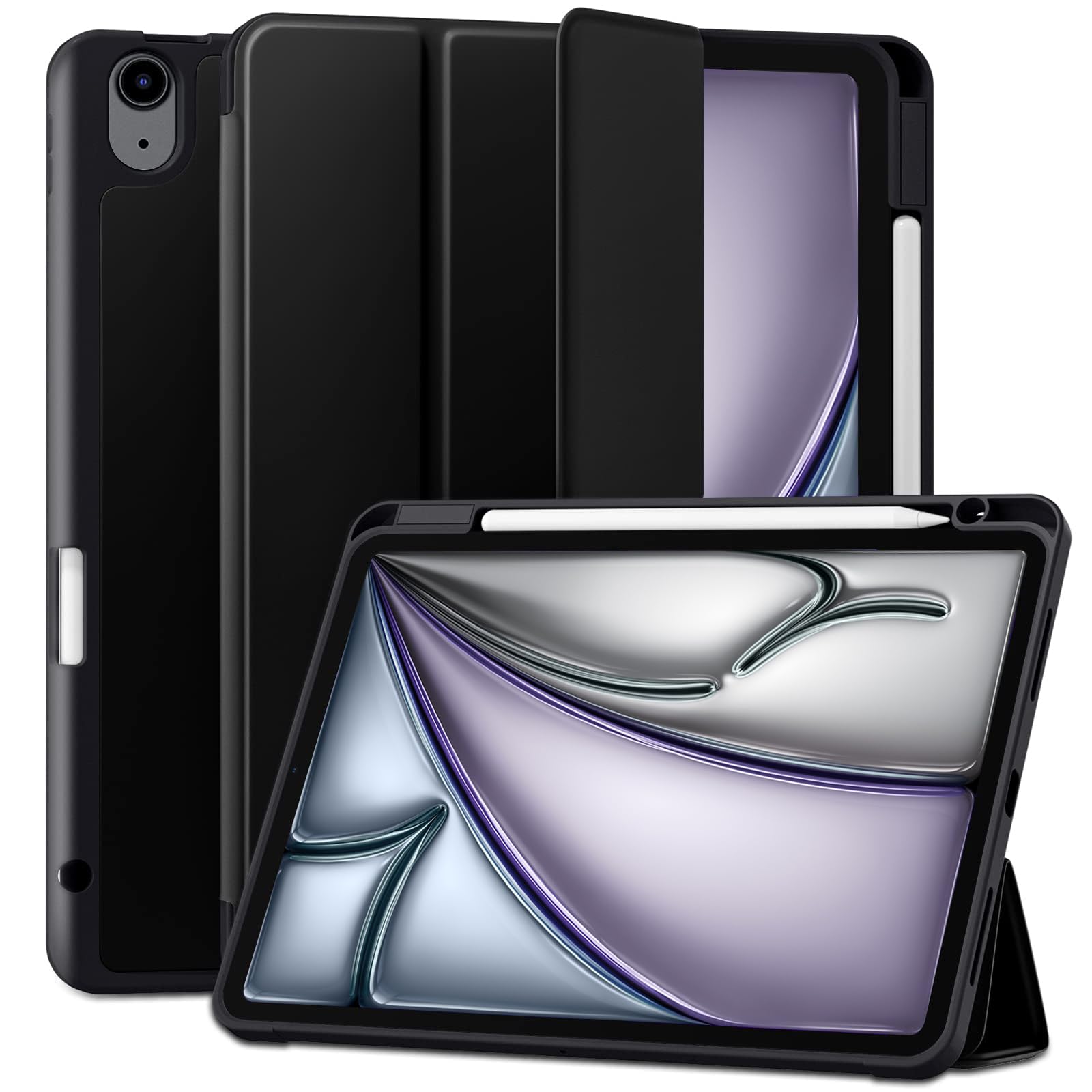 Maledan Case for iPad Air 11 Inch 2024 M2 6th/ Air 5th 4th Generation  Inch 2022/2020) with Pencil Holder, Flexible TPU Back Support Apple Pencil