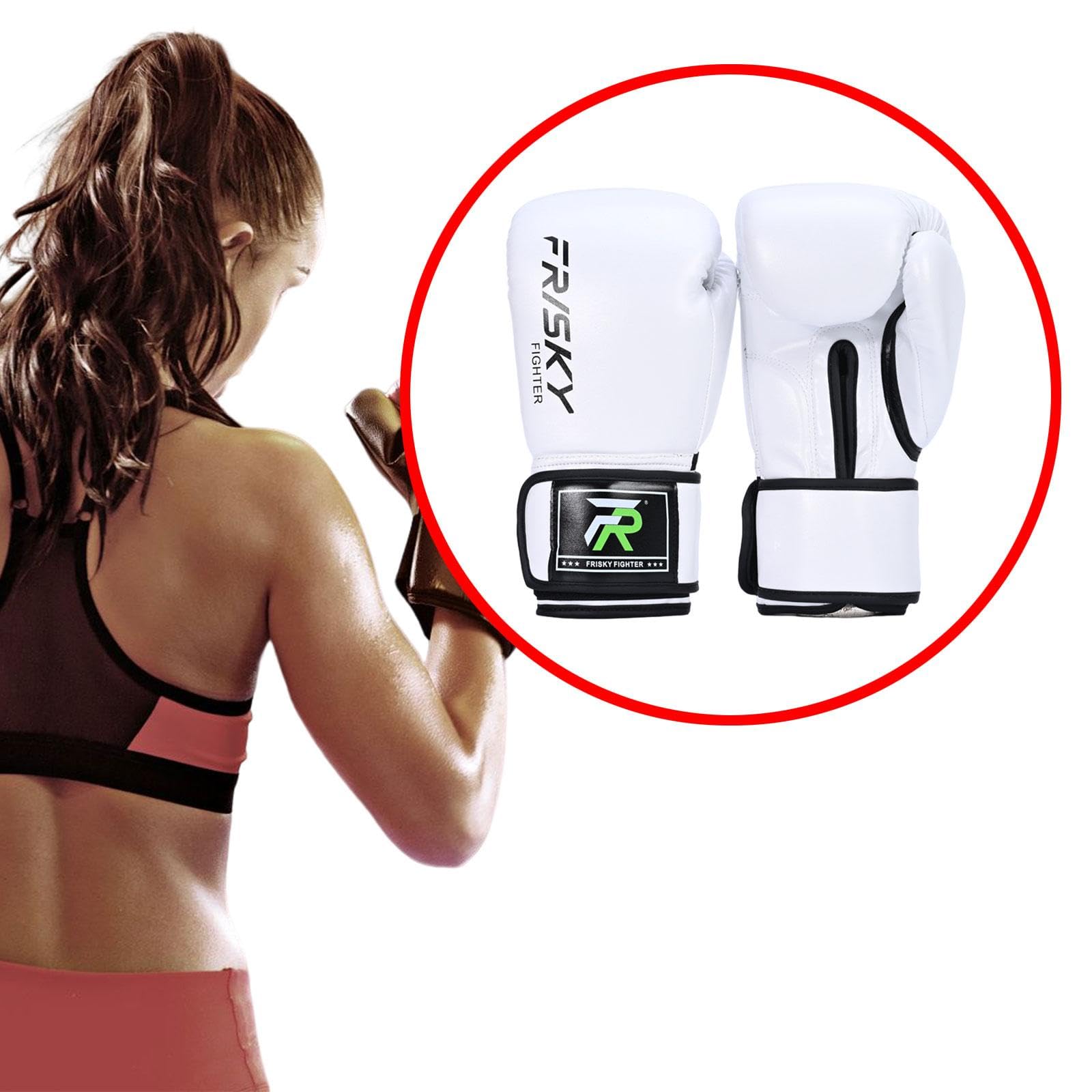 Guantoni da, Attrezzatura per Allenamento Uomo E Donna, Guantoni da, Guantoni da Pugilato per MMA, Sparring, Grappling, Kickboxing, Bianco 12OZ
