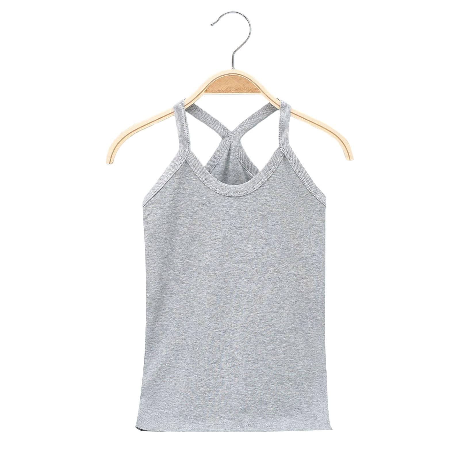 Camiseta deportiva para niñas, paquete de 3 unidades, lisa, tirantes delgados, sin mangas, para adolescentes, niñas, verano, atletismo, yoga, baile, gimnasio, capa base, cómoda y suave
