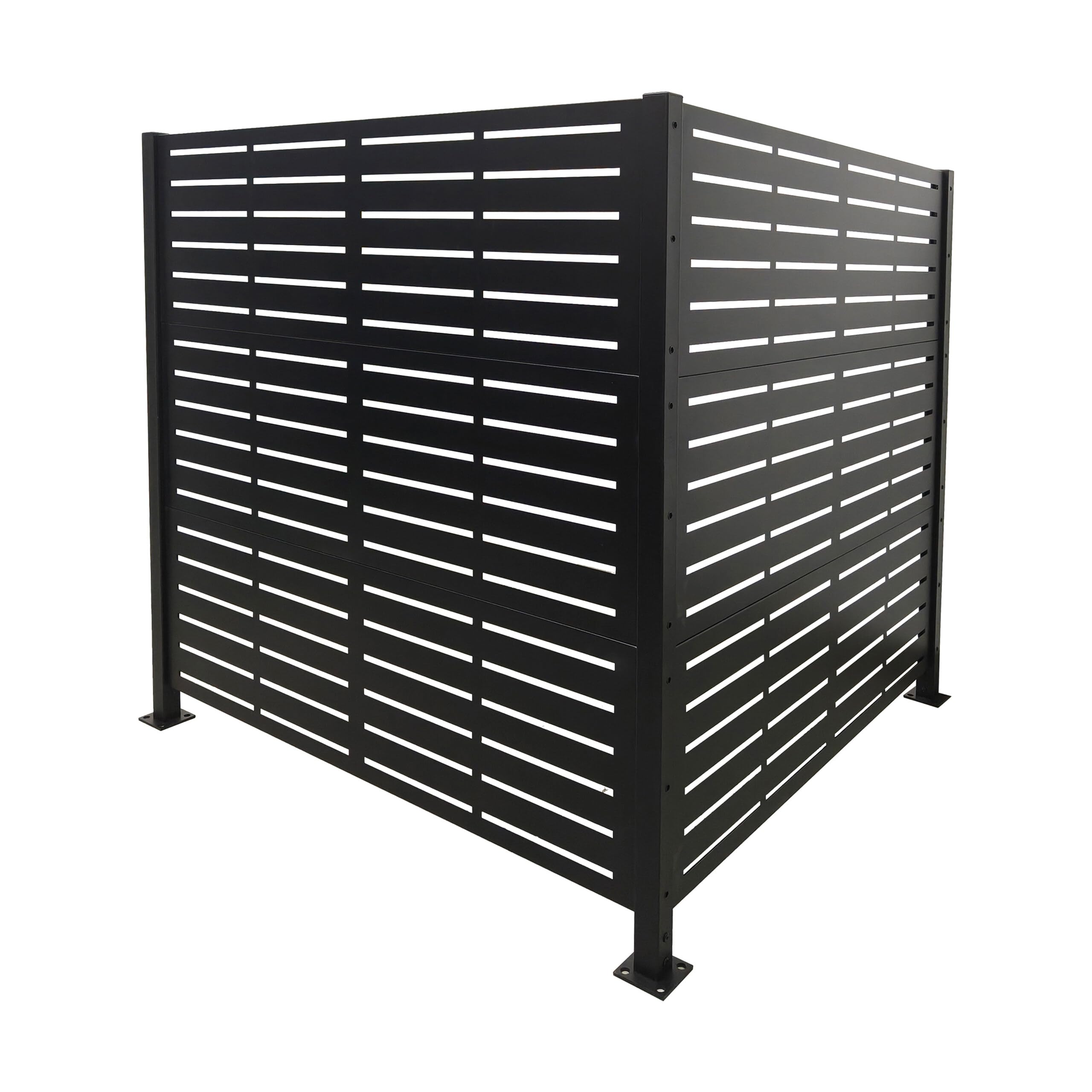 Relaxdays Cache-poubelles Line, Brise-Vue modulaire Noir, 2 Panneaux 140 x 240 cm