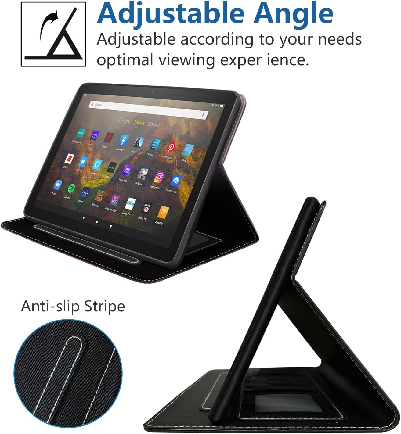 Case for Amazon Kindle Fire 7 Tablet (9th/7th Generation, 2019/2017 Release) 7" Display - Slim PU Leather Stand Folio Cover with Card Slot & Auto Sleep/Wake, Hummingbird Flowers