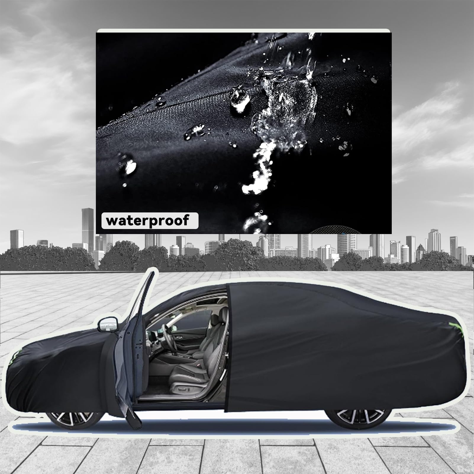 Telo Copriauto Per Peugeot 106,Telo Auto da Esterno Impermeabile Traspirante, Copertura Auto Impermeabile Completa Protezione da pioggia neve polvere UV