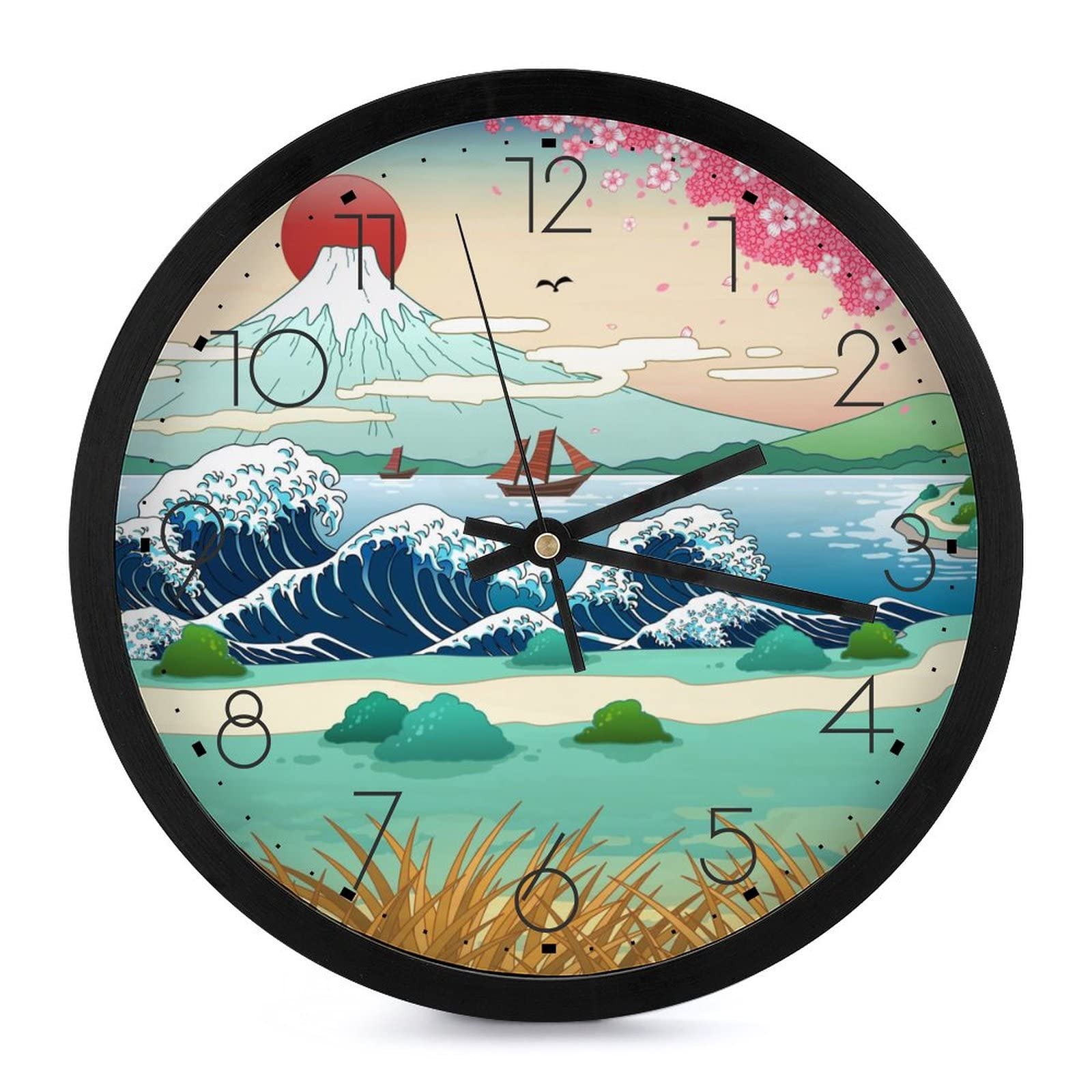 Horloge murale fleur 25.4cm pour lire l'heure facilement de loin dans le salon