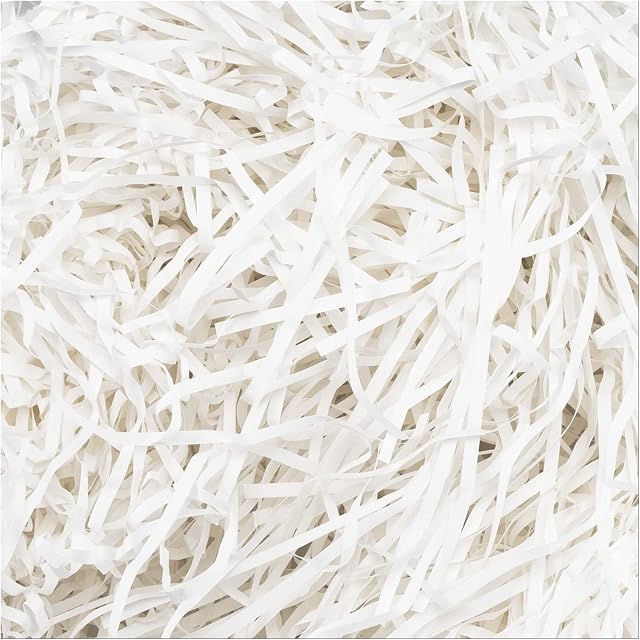 MAL Traders 500 Grams Shredded Tissue Paper is Ideal for Gift Box Filling, Hamper Filling, Basket Filler, Packaging Filler, Gift Packaging and Hampers Stuffing (White)
