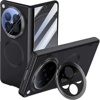 Case for Oppo Find N6, Shock and Drop Resistant, Lens and Hinge Protection, Built-in Screen Protector and Stand, Wireless Charging Compatible (Black)