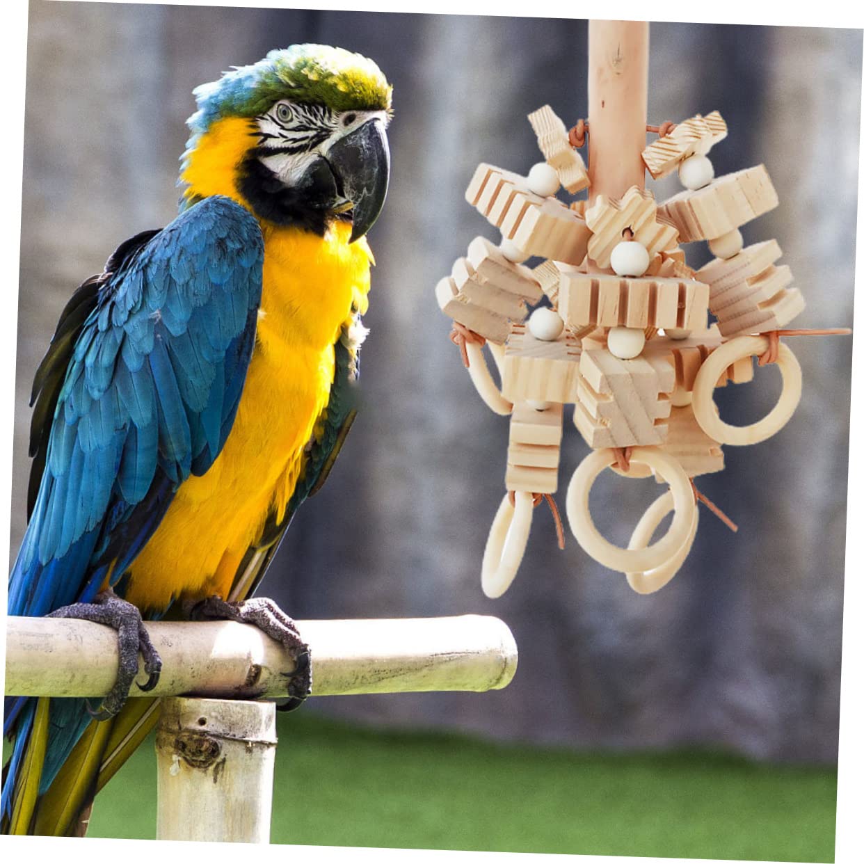 YARNOW 2piezas Juguete De Madera para Pájaros para Masticar y Moler Accesorio De Entretenimiento para Periquitos y De Jaulas Actividad Física y Diversión