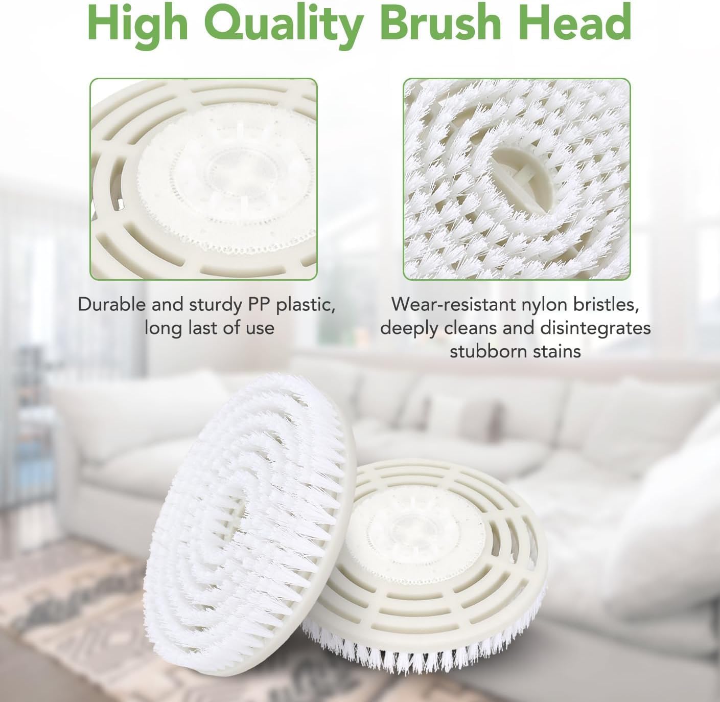 S7000 Upgraded Scrub and Steam Mop Brush Heads for Shark Steam Mop S7001, S8201, S7201, S7000AMZ, S8001, S7001TGT, S7005, S7020, etc - Replacement Mop Head for Deep Cleaning Hard Floors (White-White)